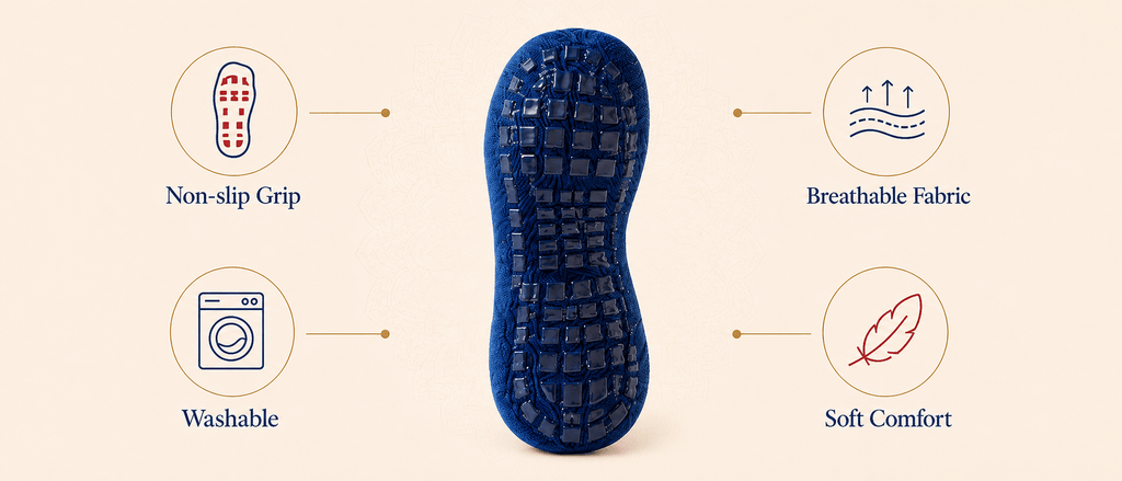 Blue Non-Slip Garba Socks